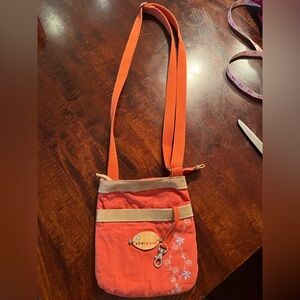 Orange and Tan Sherpani Crossbody Bag